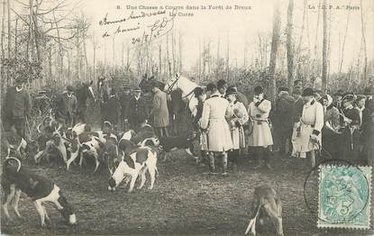 / CPA FRANCE 28 "Chasse à courre dans la forêt de Dreux" / CHIEN