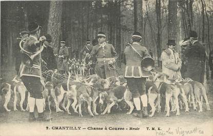 / CPA FRANCE 60 "Chantilly, chasse à courre" / CHIEN