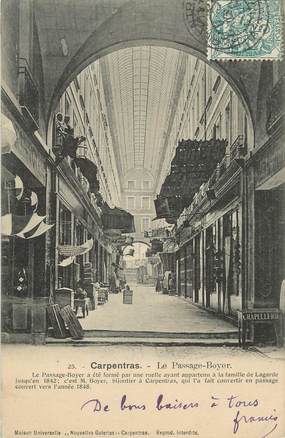 / CPA FRANCE 84 "Carpentras, la passage Boyer"