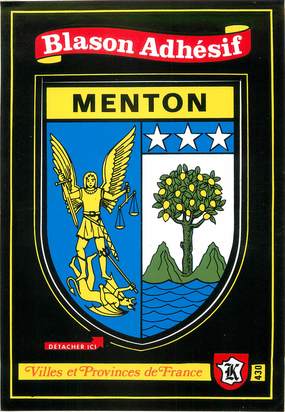 / CPSM FRANCE 06 "Menton" / BLASON ADHESIF