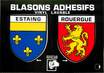 / CPSM FRANCE 12 "Estaing Rouergue" / BLASON ADHESIF