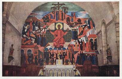 / CPSM FRANCE 12 "Fresque l'église du Cayrol"