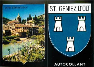 / CPSM FRANCE 12 "Saint Geniez d'Olt" / AUTOCOLLANT