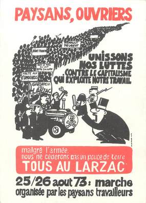 / CPSM FRANCE 12 "Larzac, marche organisée par les paysans travailleurs"