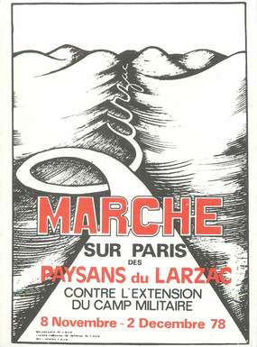 / CPSM FRANCE 12 "Marche sur Paris des paysans du Larzac contre l'extension du camp militaire"