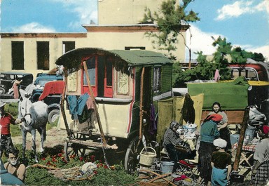 / CPSM FRANCE 13 "Les Saintes Maries de la Mer, pélerins Gitans" 