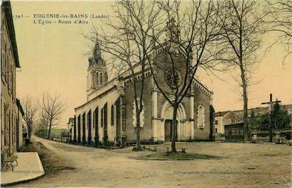 CPA FRANCE 40 "Eugénie les Bains, l'Eglise, route d'Aire"