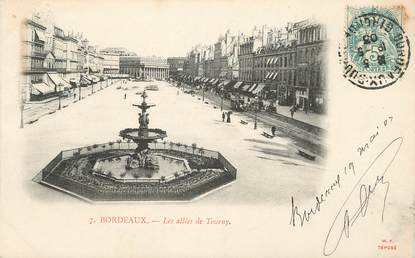 / CPA FRANCE 33 "Bordeaux, les allées du Tourny" / PRECURSEUR, avant 1900