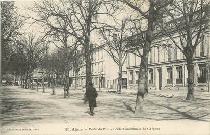 / CPA FRANCE 47 "Agen, porte du pin, école communale de garçons"  / PRECURSEUR, avant 1900