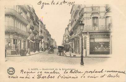 / CPA FRANCE 47 "Agen, Boulevard de la République"  / PRECURSEUR, avant 1900
