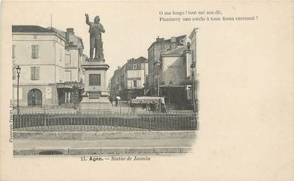 / CPA FRANCE 47 "Agen, statue de Jasmin"  / PRECURSEUR, avant 1900