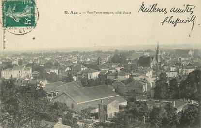 / CPA FRANCE 47 "Agen, vue panoramique Ouest"  / PRECURSEUR, avant 1900