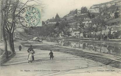 / CPA FRANCE 47 "Agen, canal et coteau de l'Ermitage"  / PRECURSEUR, avant 1900