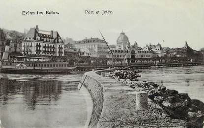 / CPA FRANCE 74 "Evian les bains, port et jetée" / PRECURSEUR, avant 1900