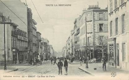 / CPA FRANCE 29 "Brest, la rue de Paris" / PRECURSEUR, avant 1900"