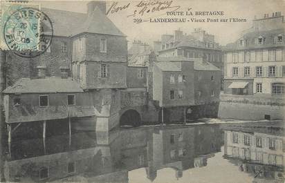 / CPA FRANCE 29 "Landerneau, vieux pont sur l'Elorn" / PRECURSEUR, avant 1900
