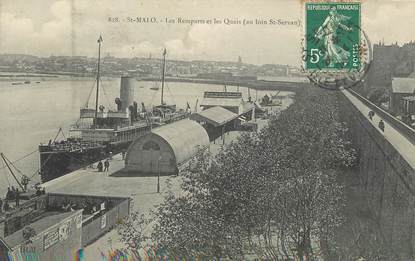 / CPA FRANCE 35 "Saint Malo, le remparts et les quais" / PRECURSEUR, avant 1900 