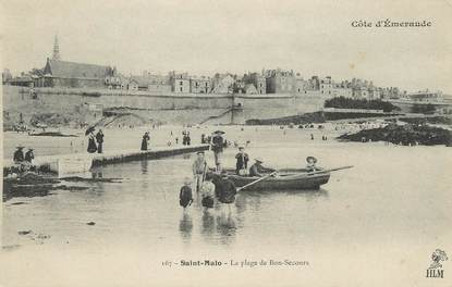 / CPA FRANCE 35 "Saint Malo, la plage de bon secours" / PRECURSEUR, avant 1900 