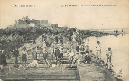 / CPA FRANCE 35 "Saint Malo, les parcs à homards et le fort national" / PRECURSEUR, avant 1900 