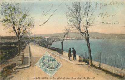 CPA FRANCE 13 "Martigues, vue générale prise de la route de Marseille"