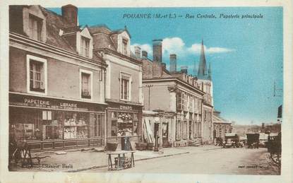 / CPA FRANCE 49 "Pouancé, rue centrale" / PRECURSEUR, avant 1900 / PAPETERIE