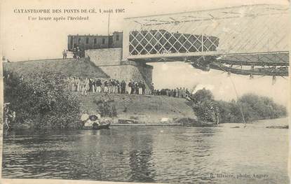 / CPA FRANCE 49 "Catastrophe des Ponts de Cé, une heure après l'accident " / PRECURSEUR, avant 1900 