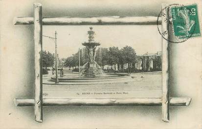 / CPA FRANCE 51 "Reims, fontaine Bartholdi et porte Mars" / PRECURSEUR, avant 1900 