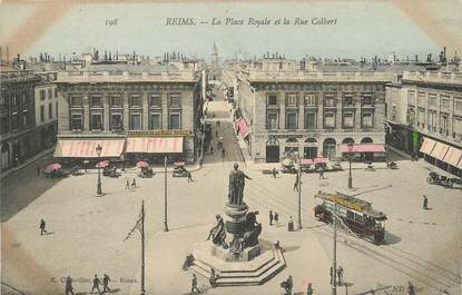 / CPA FRANCE 51 "Reims, la place Royale et la rue Colbert" / PRECURSEUR, avant 1900 