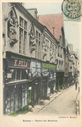 / CPA FRANCE 51 "Reims, maison des musiciens" / PRECURSEUR, avant 1900  