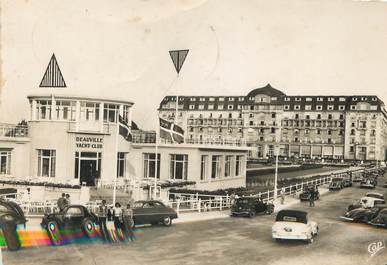 / CPSM FRANCE 14 "Deauville, plage Fleurie, le yacht Club et l'hôtel Royal"