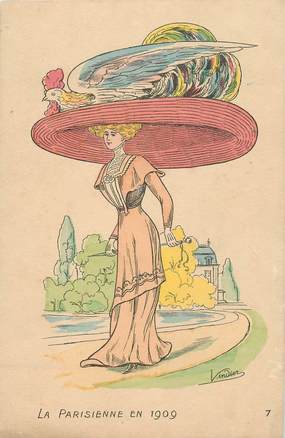 CPA  LA MODE "La Parisienne en 1909"