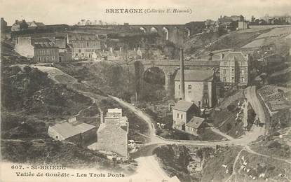 / CPA FRANCE 22 "Saint Brieuc, vallée de Gouëdic, les trois ponts"