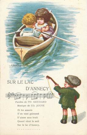 CPA  ILLUSTRATEUR BERTIGLIA  "Sur le lac d'Annecy"