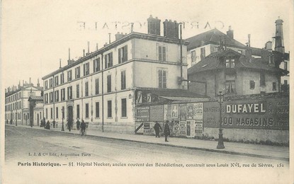 / CPA FRANCE 75015 "Paris Historique, hôpital Necker"