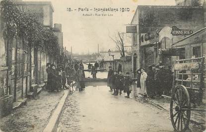 / CPA FRANCE 75016 "Paris, rue Van Loo" / INONDATIONS 1910
