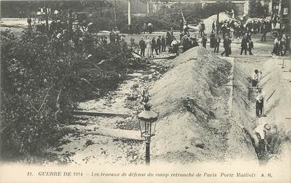 / CPA FRANCE 75016 "Paris, les travaux de défense du camp retranché de Paris" / GUERRE DE 1914