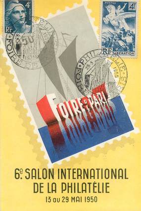 CPA PUBLICITE / Salon International de la Philatélie 1950