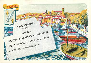 CPSM  "Cannes, vue sur le port et le Suquet"