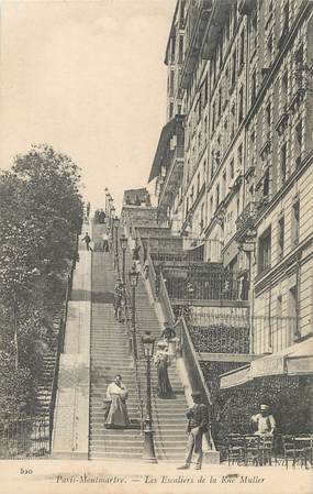 / CPA FRANCE 75018 "Paris Montmartre, les escaliers de la rue Muller"