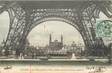 / CPA FRANCE 75007 "Paris, le trocadéro, vue prise sous la Tour Eiffel" / CARTE PAILLETEE