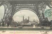 75 Pari / CPA FRANCE 75007 "Paris, le trocadéro, vue prise sous la Tour Eiffel" / CARTE PAILLETEE