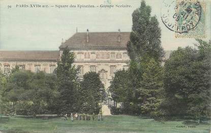 / CPA FRANCE 75017 "Paris, square des Epinettes, groupe scolaire"