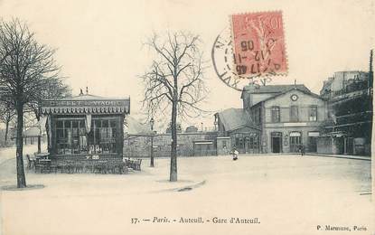 / CPA FRANCE 75016 "Paris Auteuil, gare d'Auteuil"