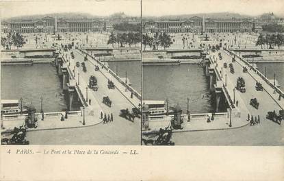 / CPA FRANCE 75001 "Paris, le pont et la place de la concorde" / STEREO