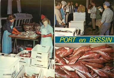 / CPSM FRANCE 14 "Port en Bessin, triage et vente du poisson"
