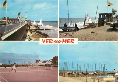 / CPSM FRANCE 14 "Ver sur Mer, la plage, les régates, le tennis"