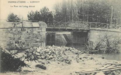 / CPA FRANCE 77 "Loroy,le pont du Loing détruit" / INONDATIONS