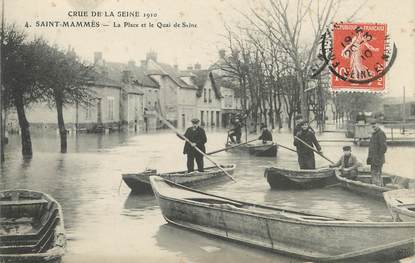 / CPA FRANCE 77 "Saint Mammes, la place et le quai de Seine"