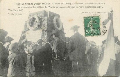 / CPA FRANCE 77 "Victoire de l'Ourcq, monument de Barcy" / GRANDE GUERRE 1914-15