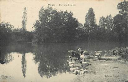 / CPA FRANCE 77 "Vaux, port du temple" / LAVEUSES